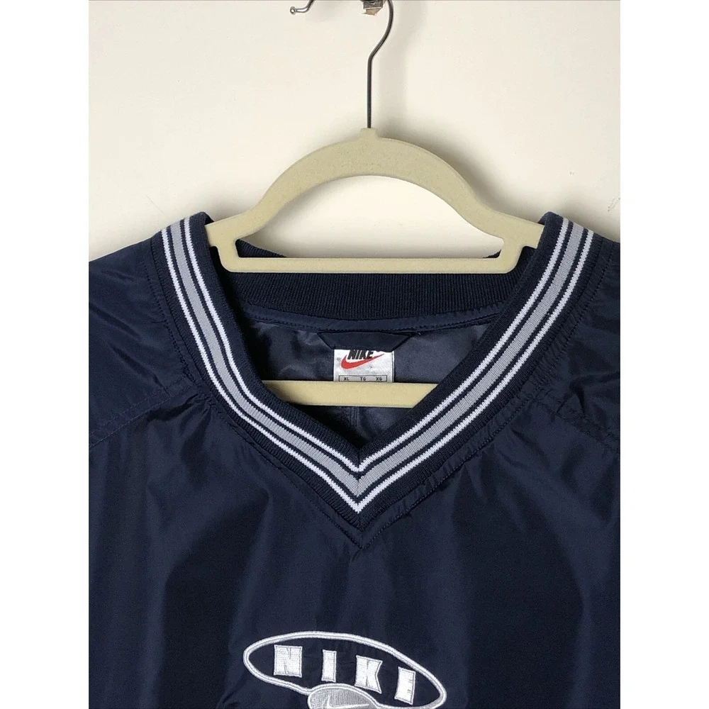 Vintage Nike Windbreaker Pullover White Tag Size XL Navy Blue